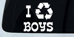 I Recycle Boys Car or Truck Window Decal Sticker