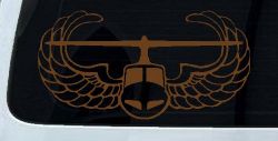 Air Assault Airborne Helicopter with Wings Military Car or Truck Window Decal Sticker (Copper)