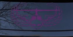 Air Assault Airborne Helicopter with Wings Military Car or Truck Window Decal Sticker (Violet)