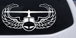 Air Assault Airborne Helicopter with Wings Military Car or Truck Window Decal Sticker