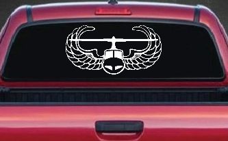 Air Assault Airborne Helicopter with Wings Military Car or Truck Window Decal Sticker