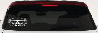 Air Assault Airborne Helicopter with Wings Military Car or Truck Window Decal Sticker (White)