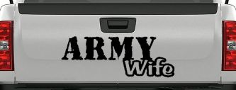 Army Wife Military Car or Truck Window Decal Sticker (Matte Black)