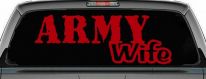 Army Wife Military Car or Truck Window Decal Sticker (Red)