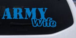 Army Wife Military Car or Truck Window Decal Sticker (Sky Blue)
