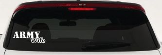 Army Wife Military Car or Truck Window Decal Sticker (White)