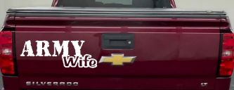 Army Wife Military Car or Truck Window Decal Sticker (White)