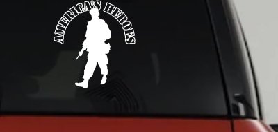 American Heroes Soldier Decal for Car Truck Window - Vinyl Sticker