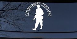 Military Soldier American Heroes Car or Truck Window Decal Sticker