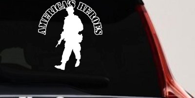 American Heroes Soldier Decal for Car Truck Window - Vinyl Sticker