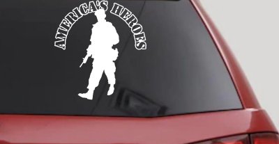 American Heroes Soldier Decal for Car Truck Window - Vinyl Sticker