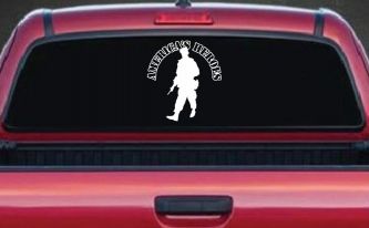 Military Soldier American Heroes Car or Truck Window Decal Sticker
