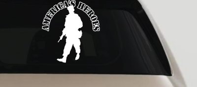 American Heroes Soldier Decal for Car Truck Window - Vinyl Sticker