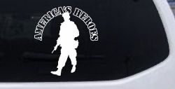 Military Soldier American Heroes Car or Truck Window Decal Sticker