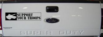Support Your Troops Military Car or Truck Window Decal Sticker (Black)