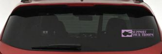 Support Your Troops Military Car or Truck Window Decal Sticker (Lilac)