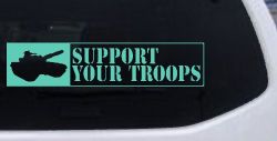 Support Troops Military Car Truck Window Decal Sticker Vinyl (Mint)