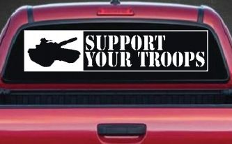 Support Your Troops Military Car or Truck Window Decal Sticker