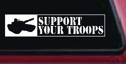 Support Your Troops Military Car or Truck Window Decal Sticker