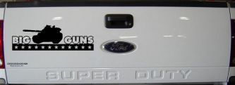 Big Guns Military Car or Truck Window Decal Sticker (Black)