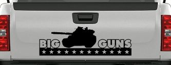 Big Guns Military Car or Truck Window Decal Sticker (Black)