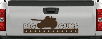 Big Guns Military Car or Truck Window Decal Sticker (Brown)