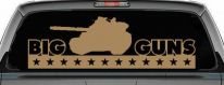 Big Guns Military Car or Truck Window Decal Sticker (Light Brown)
