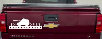 Big Guns Military Car or Truck Window Decal Sticker (White)
