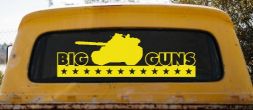 Big Guns Military Car or Truck Window Decal Sticker (Yellow)
