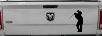 Golf Swing Golfer Car or Truck Window Decal Sticker (Black)