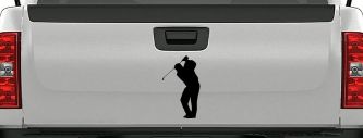 Golf Swing Golfer Car or Truck Window Decal Sticker (Black)