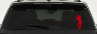 Golf Swing Golfer Car or Truck Window Decal Sticker (Red)