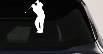 Golf Swing Decal Car Truck Window Vinyl Sticker - Perfect for Golfers