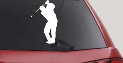 Golf Swing Decal Car Truck Window Vinyl Sticker - Perfect for Golfers