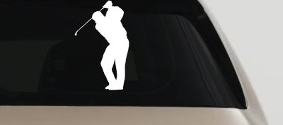 Golf Swing Decal Car Truck Window Vinyl Sticker - Perfect for Golfers