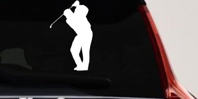Golf Swing Decal Car Truck Window Vinyl Sticker - Perfect for Golfers
