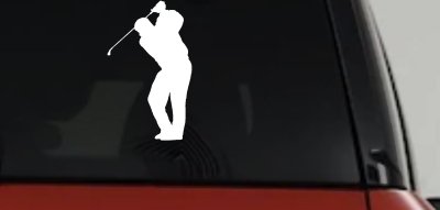 Golf Swing Decal Car Truck Window Vinyl Sticker - Perfect for Golfers