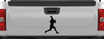 Football Player Car Decal Truck Window Vinyl Sticker Sports Fan (Black)