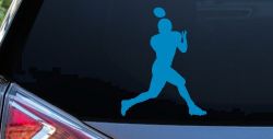 Football Player Sports Car or Truck Window Decal Sticker (Blue)