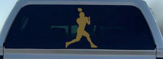 Football Player Sports Car or Truck Window Decal Sticker (Gold)