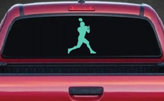 Football Player Sports Car or Truck Window Decal Sticker (Mint)