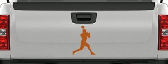 Football Player Sports Car or Truck Window Decal Sticker (Nut Brown)