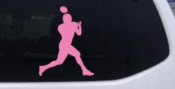 Football Player Sports Car or Truck Window Decal Sticker (Pink)