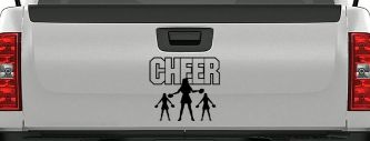 Cheer Cheerleader Car or Truck Window Decal Sticker (Black)