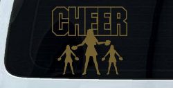 Cheer Cheerleader Car or Truck Window Decal Sticker (Gold)