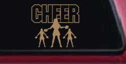 Cheer Cheerleader Car or Truck Window Decal Sticker (Light Brown)