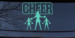 Cheerleader Car Truck Window Vinyl Decal Sticker (Mint)