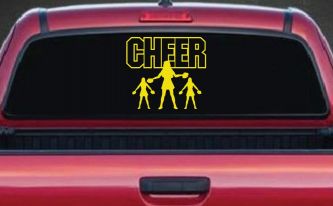 Cheer Cheerleader Car or Truck Window Decal Sticker (Yellow)