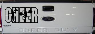 Cheer Cheerleader Car or Truck Window Decal Sticker (Black)