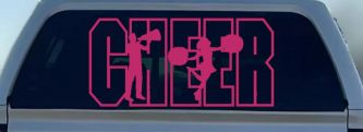 Cheer Cheerleader Car or Truck Window Decal Sticker (Hot Pink)